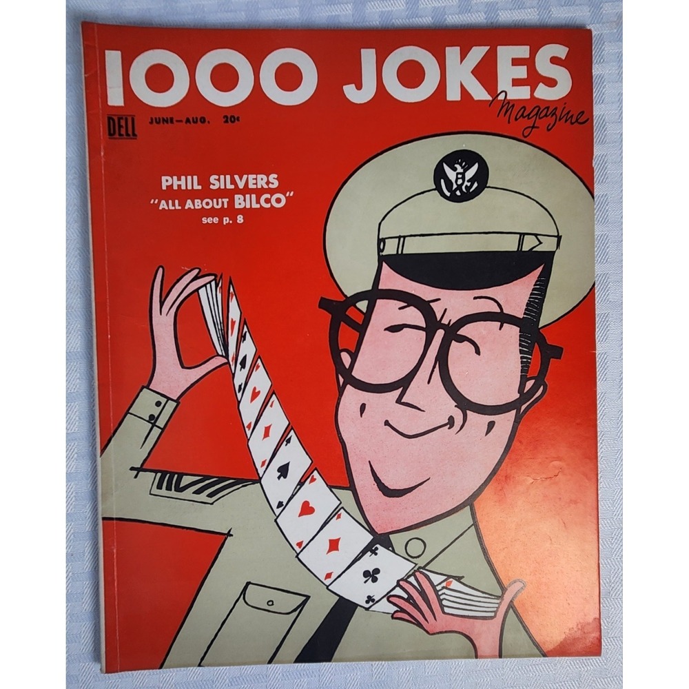 1000 Jokes magazine June-Aug 1956 Men's Humor Satire Phil Silvers Very FIne / NM